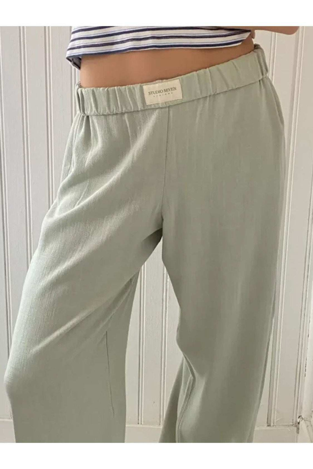 Elastic Waist Wide Leg Pants - Primrose Signature Boutique