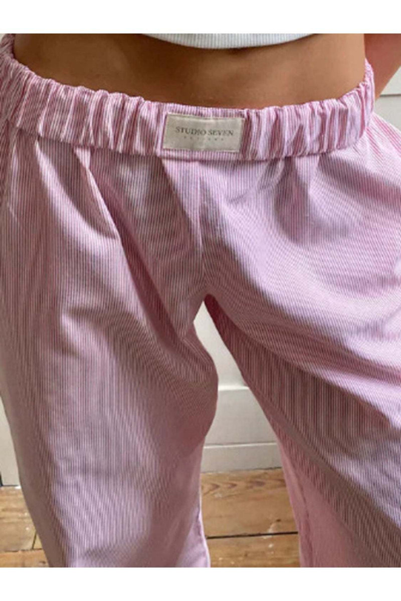 Hose mit weitem Bein und elastischem Bund-zoom-