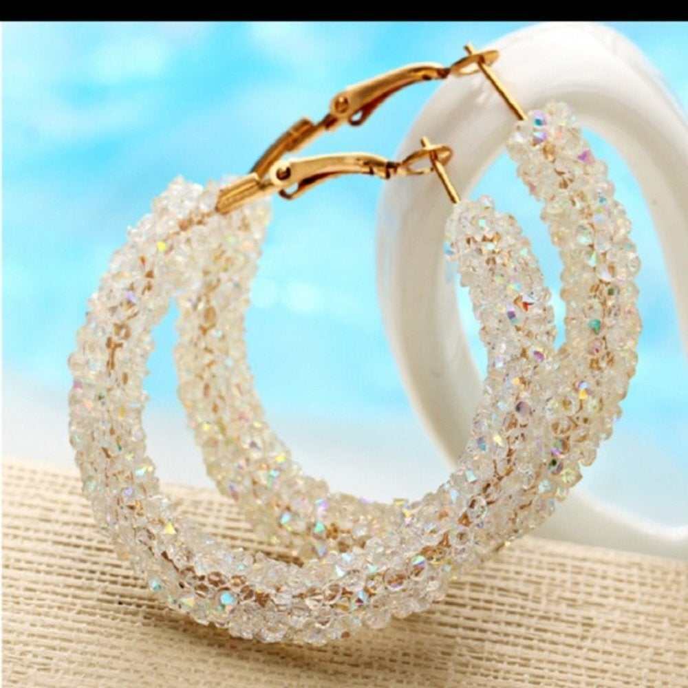 Elegant Acrylic Crystal Hoops - Primrose Signature Boutique