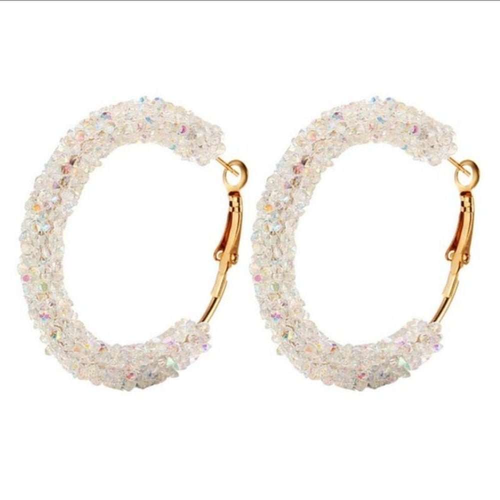 Elegant Acrylic Crystal Hoops - Primrose Signature Boutique