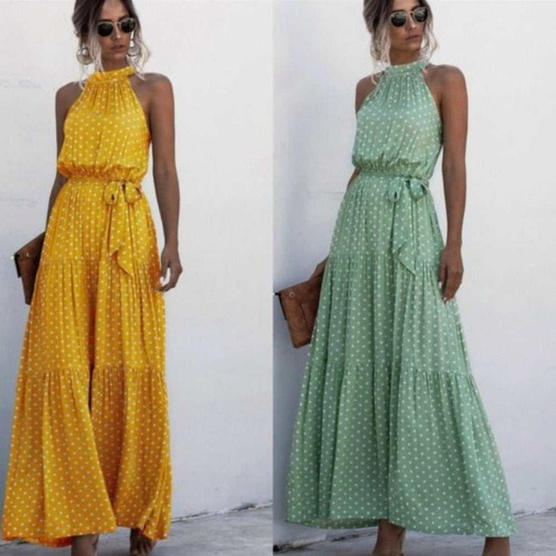 Elegantes Maxikleid mit freier Schulter und Blumenmuster-zoom-