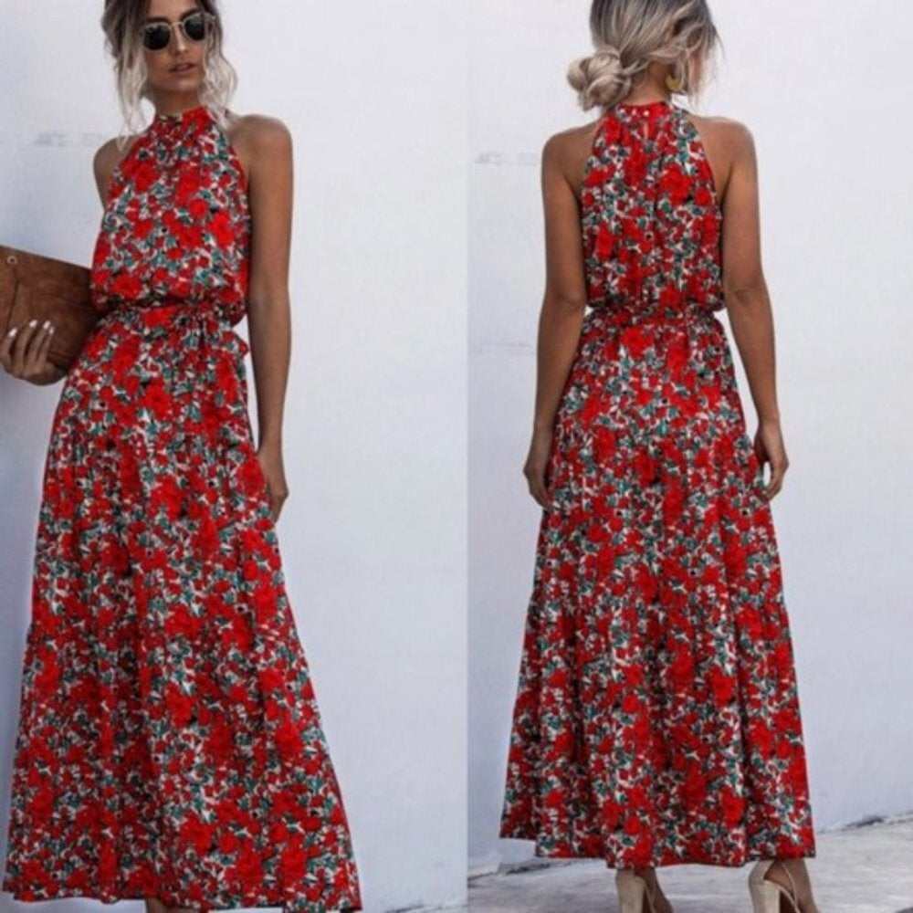 Elegant Bare Shoulder Floral Maxi Dress - Primrose Signature Boutique