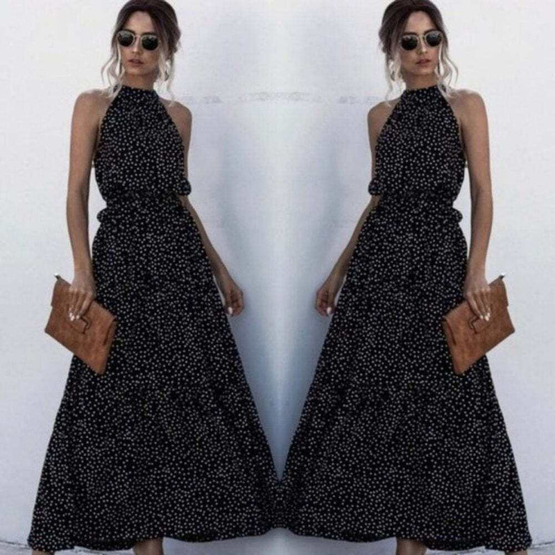 Elegantes Maxikleid mit freier Schulter und Blumenmuster-zoom-