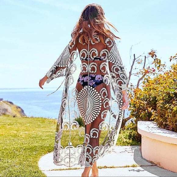 Elegant Sheer Swimwear Coverup - Primrose Signature Boutique