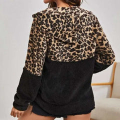 Emery Rose Leopard Print Teddy Hooded Cardigan - Primrose Signature Boutique