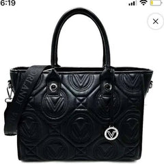 Extra Large Black Quilted Tote Bag - Primrose Signature Boutique