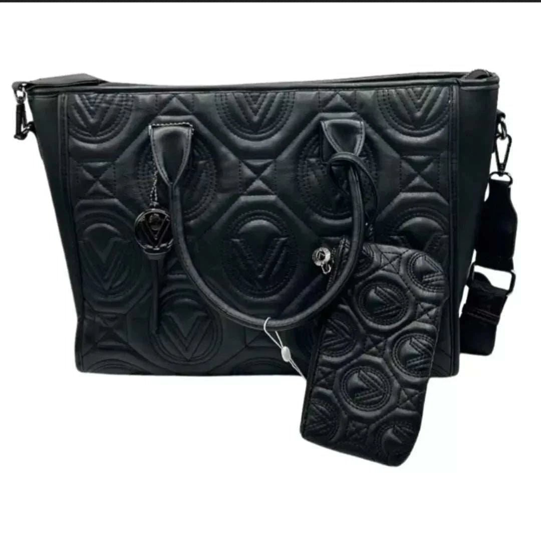 Extra Large Black Quilted Tote Bag - Primrose Signature Boutique