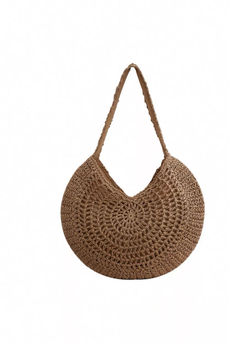 Round Woven Shoulder Bag-zoom-