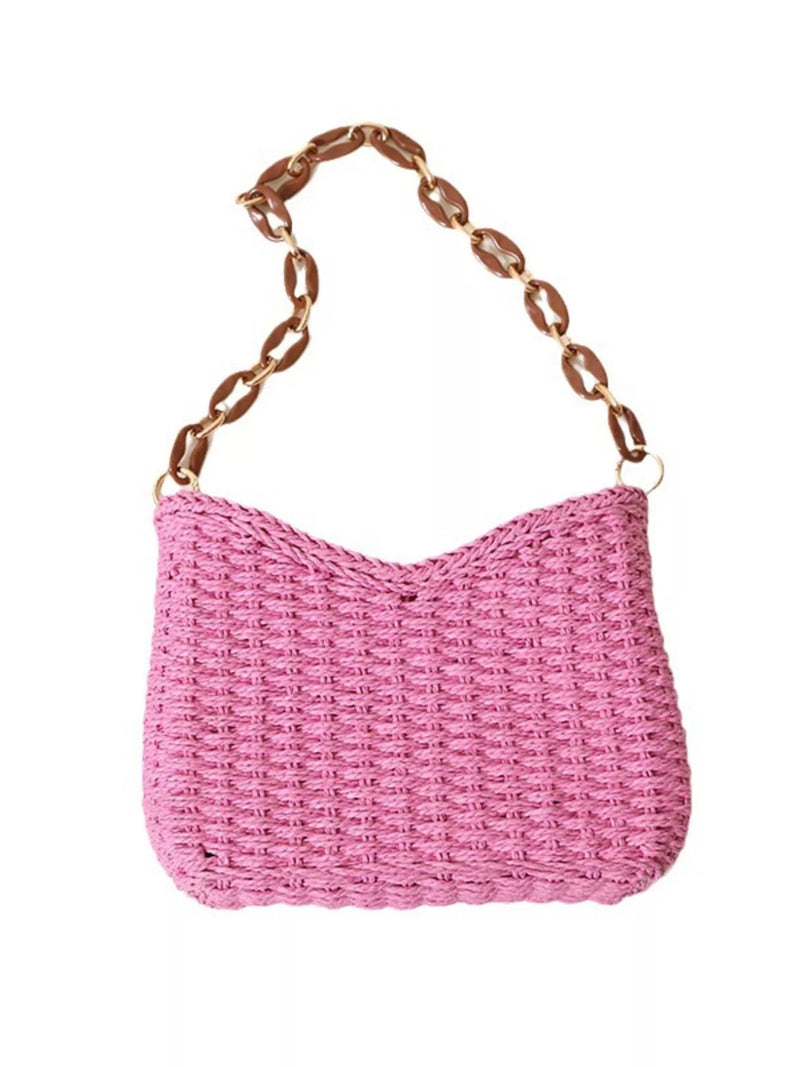 Woven Straw Shoulder Bag-zoom-