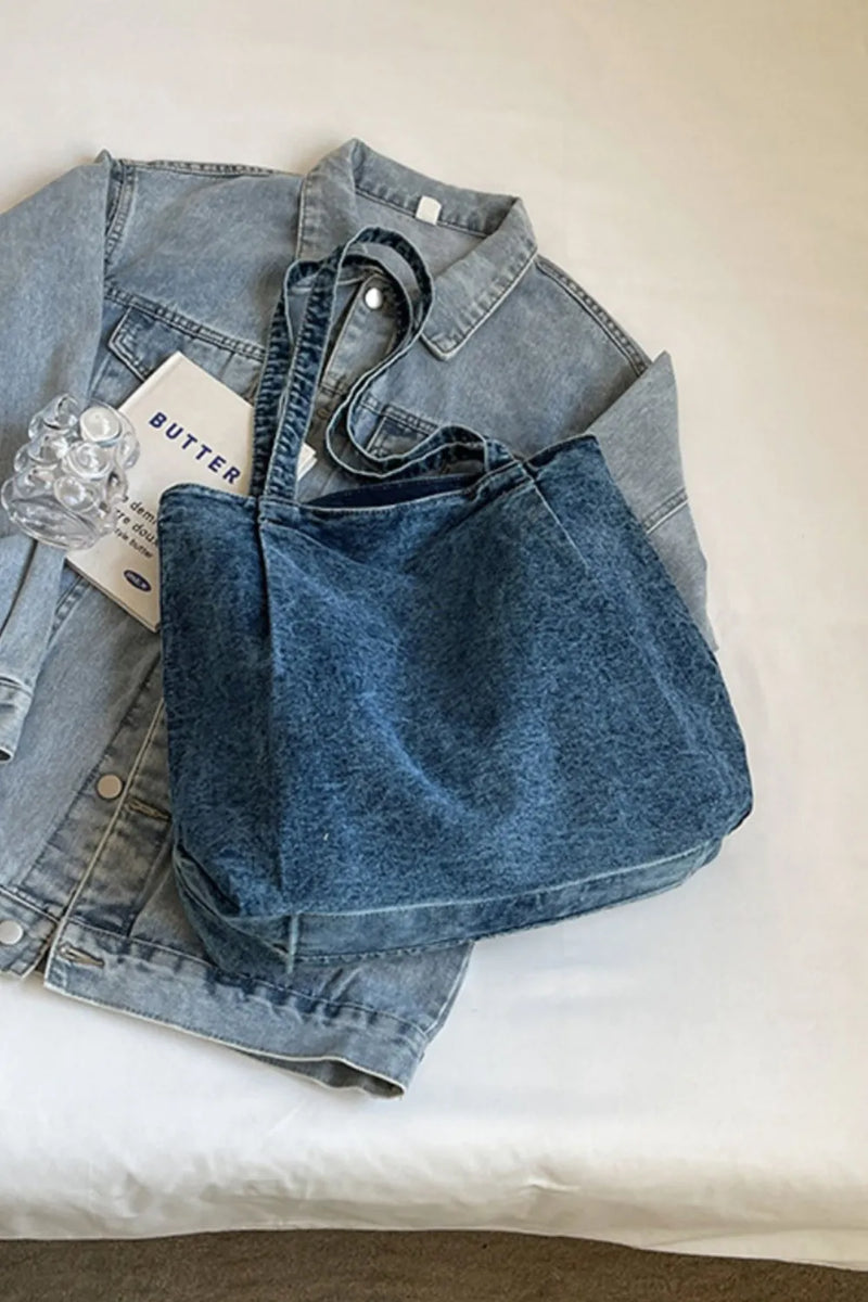 Medium Denim Tote Bag-zoom-