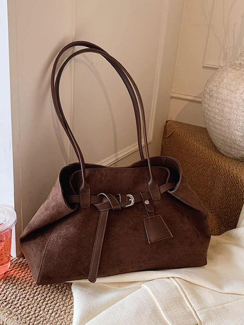 Lightweight Suede Shoulder Bag-zoom-