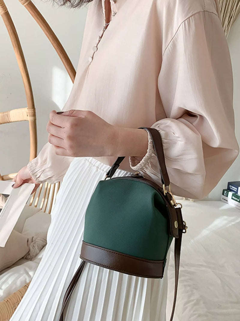 Two-Tone Bucket Crossbody Bag-zoom-