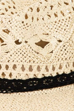 Fame Openwork Lace Detail Wide Brim Hat - Primrose Signature Boutique