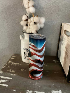 Farm Life Crafting 3D American FlagTumbler - Primrose Signature Boutique
