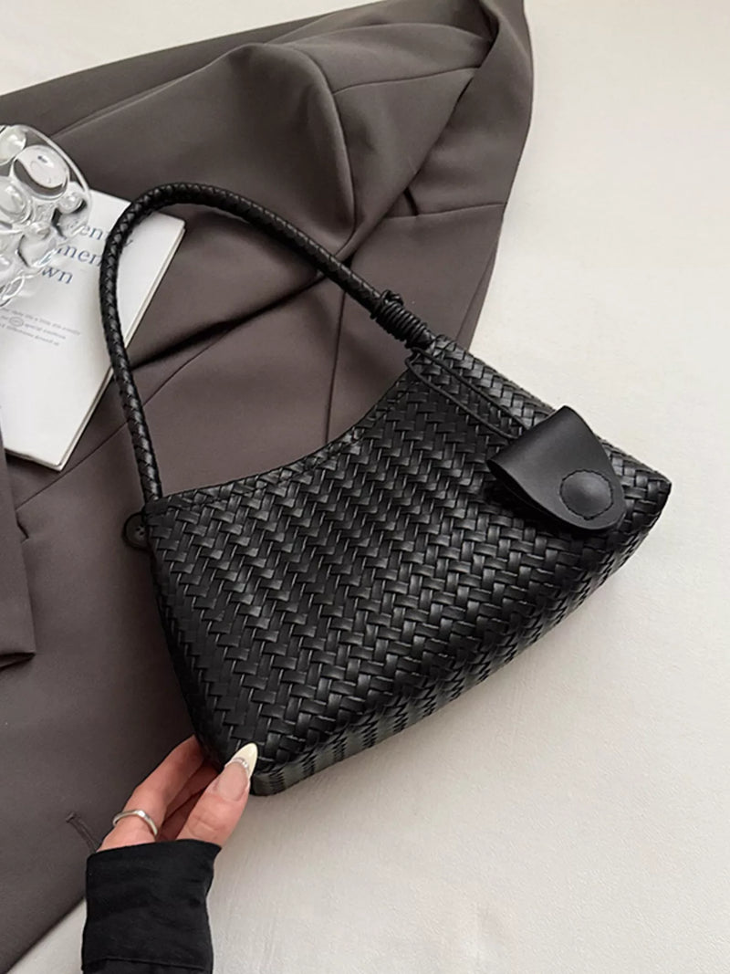 Woven Lightweight Shoulder Bag-zoom-