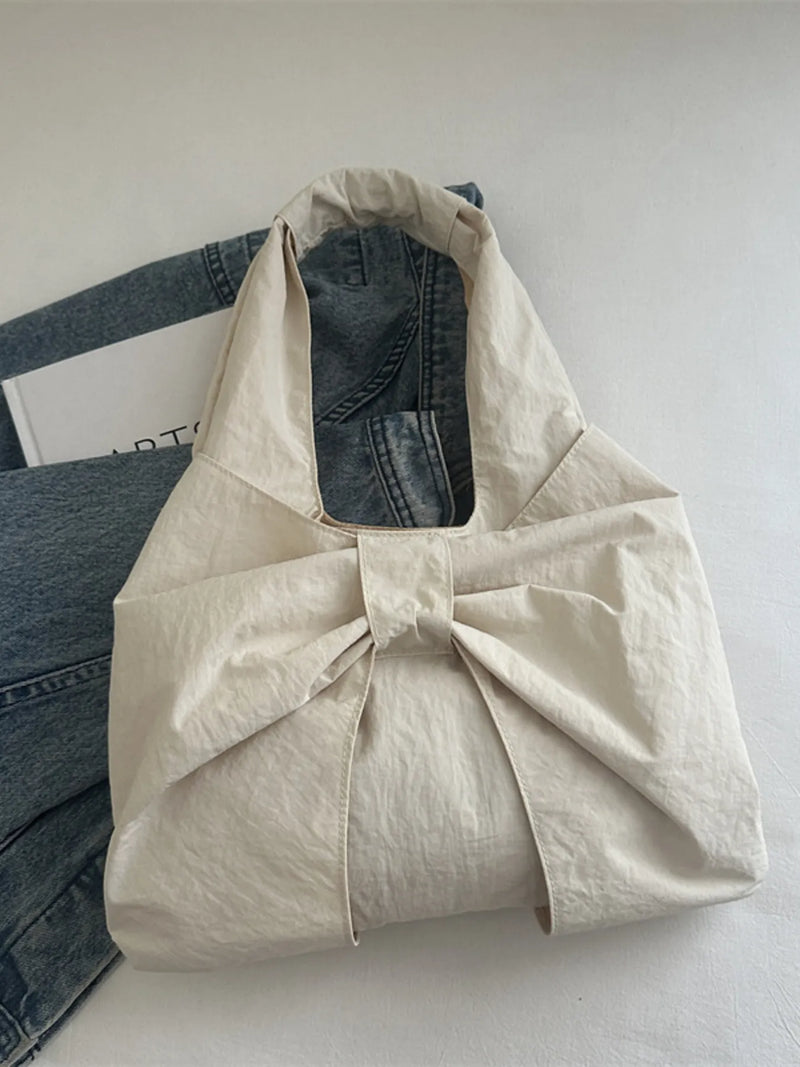 Ruched Bow Shoulder Bag-zoom-