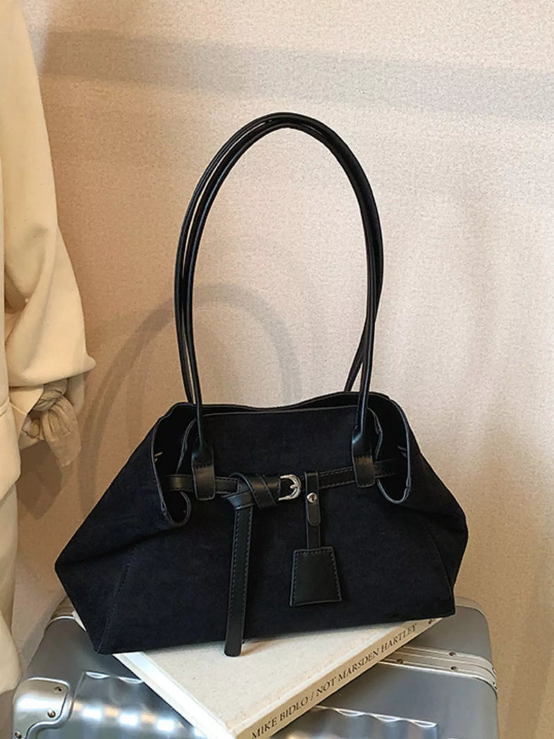 Lightweight Suede Shoulder Bag-zoom-