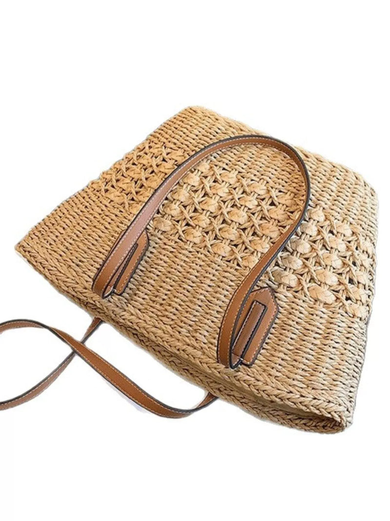 Woven Straw Shoulder Bag-zoom-