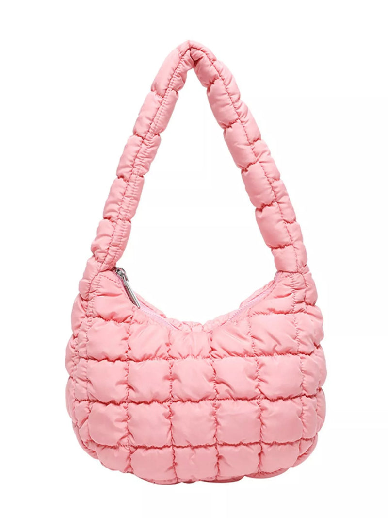 Quilted Ruched Shoulder Bag-zoom-