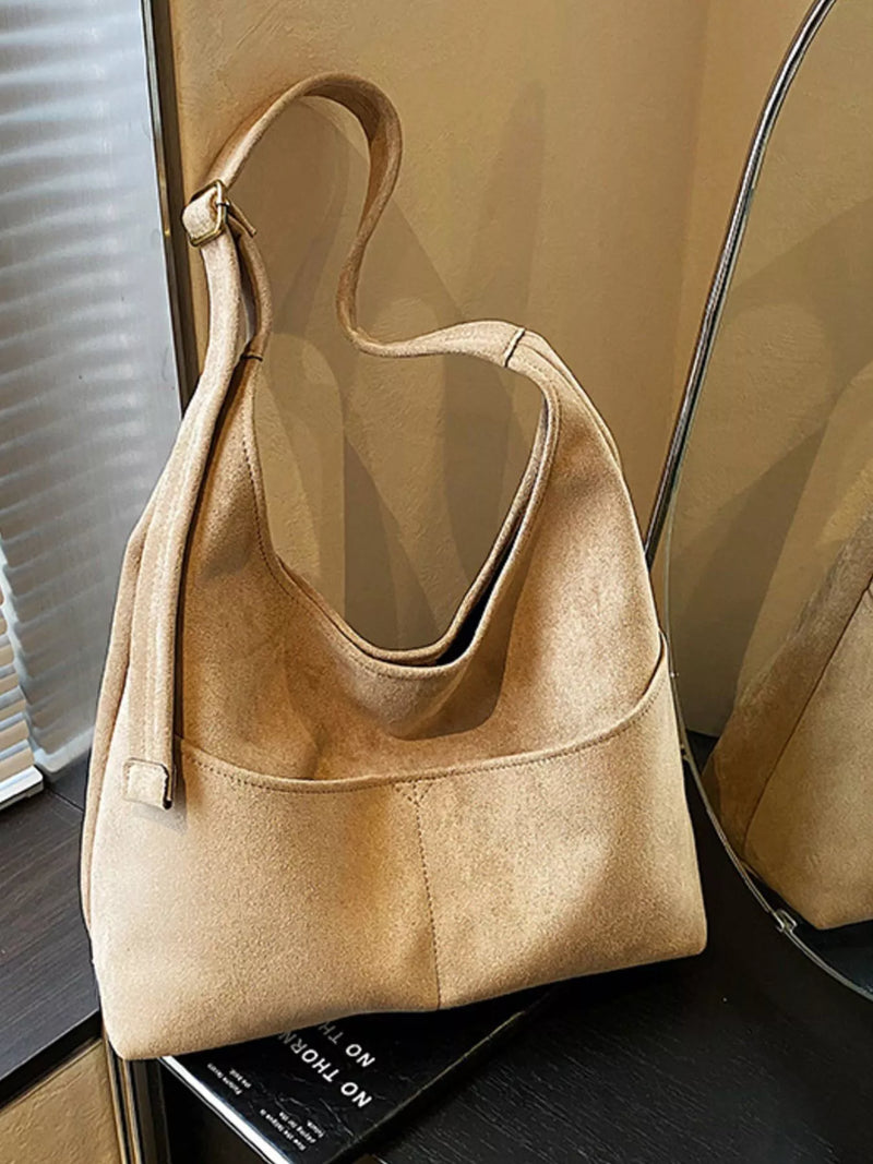Minimalist Suede Shoulder Bag-zoom-