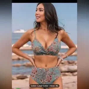 Floral Bikini Set in Blue and Pink - Primrose Signature Boutique