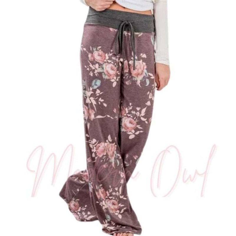 Floral drawstring lounge pants-zoom-
