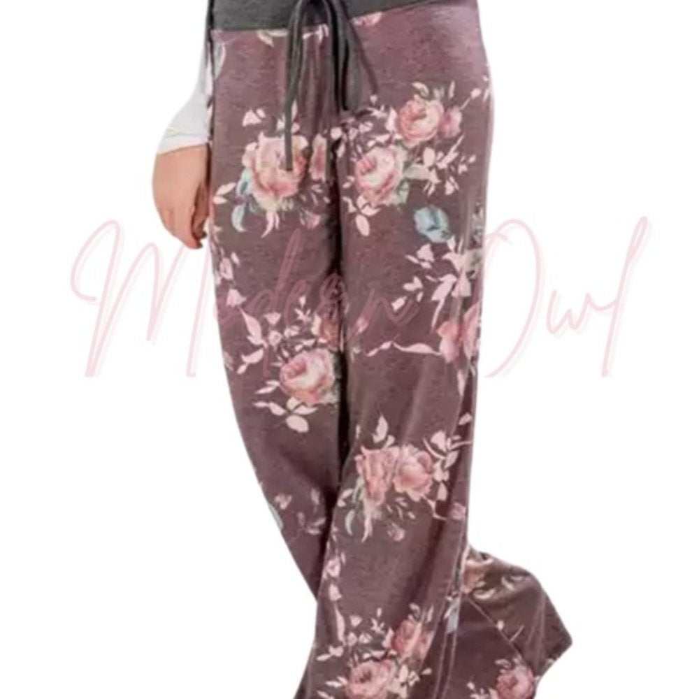 Floral drawstring lounge pants - Primrose Signature Boutique