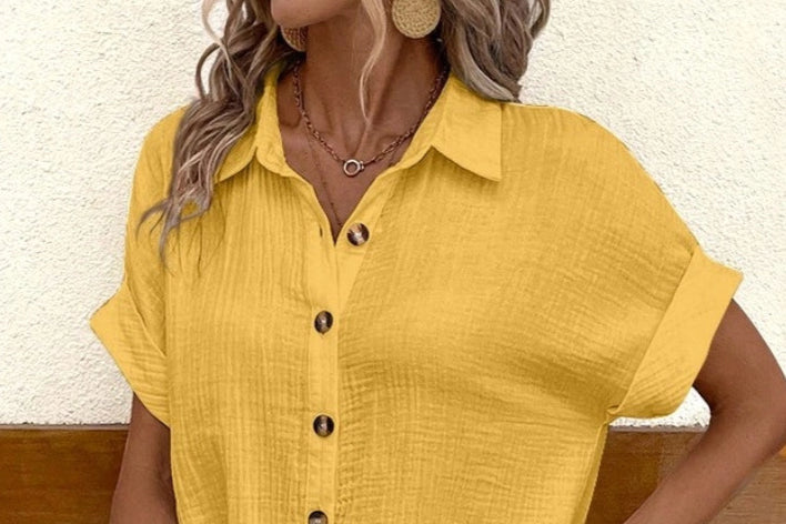 Simple Loose V-Neck Shirt Dress