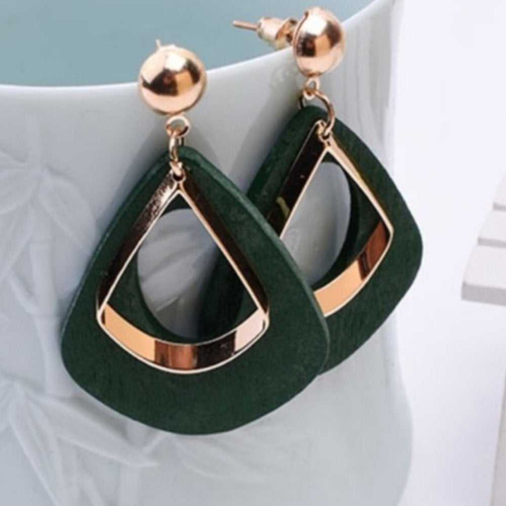 Geometrical Wood Earrings - Primrose Signature Boutique