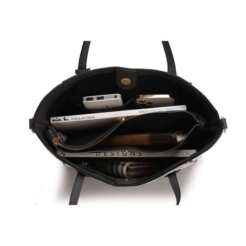 Gianna Tragetasche aus veganem Leder für Damen und passende Geldbörse von Mia K-zoom-