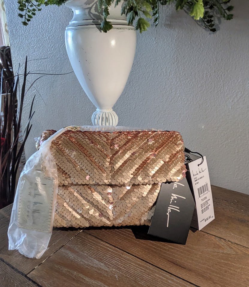 Gold Glitter Nicole MItchell Crossobdy Bag - Primrose Signature Boutique