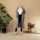 Switch Dark Gray Cable Sweater Long Cardigan - Medium 2 image