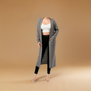 Switch Dark Gray Cable Sweater Long Cardigan - Medium 3 image