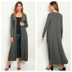 Gray Duster Cardigan - Primrose Signature Boutique