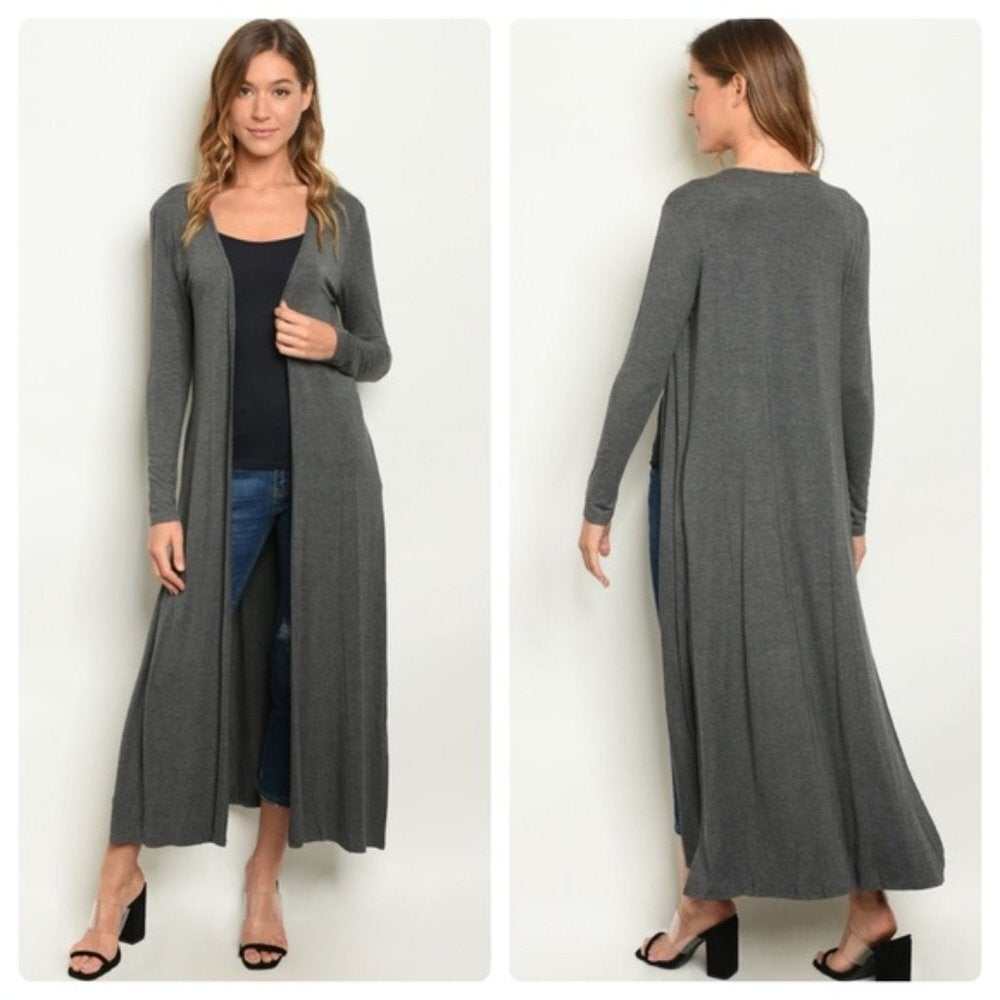 Gray Duster Cardigan - Primrose Signature Boutique