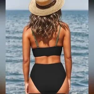 Green and Black Women's Swimwear Set - Primrose Signature Boutique