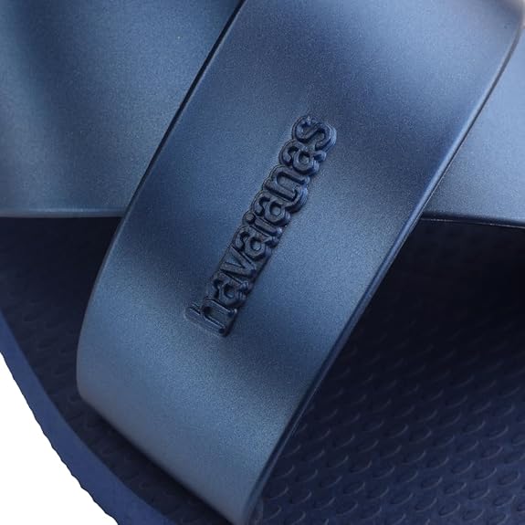 Havaianas Women's Aqua Metallic Sandal Navy Blue Slides