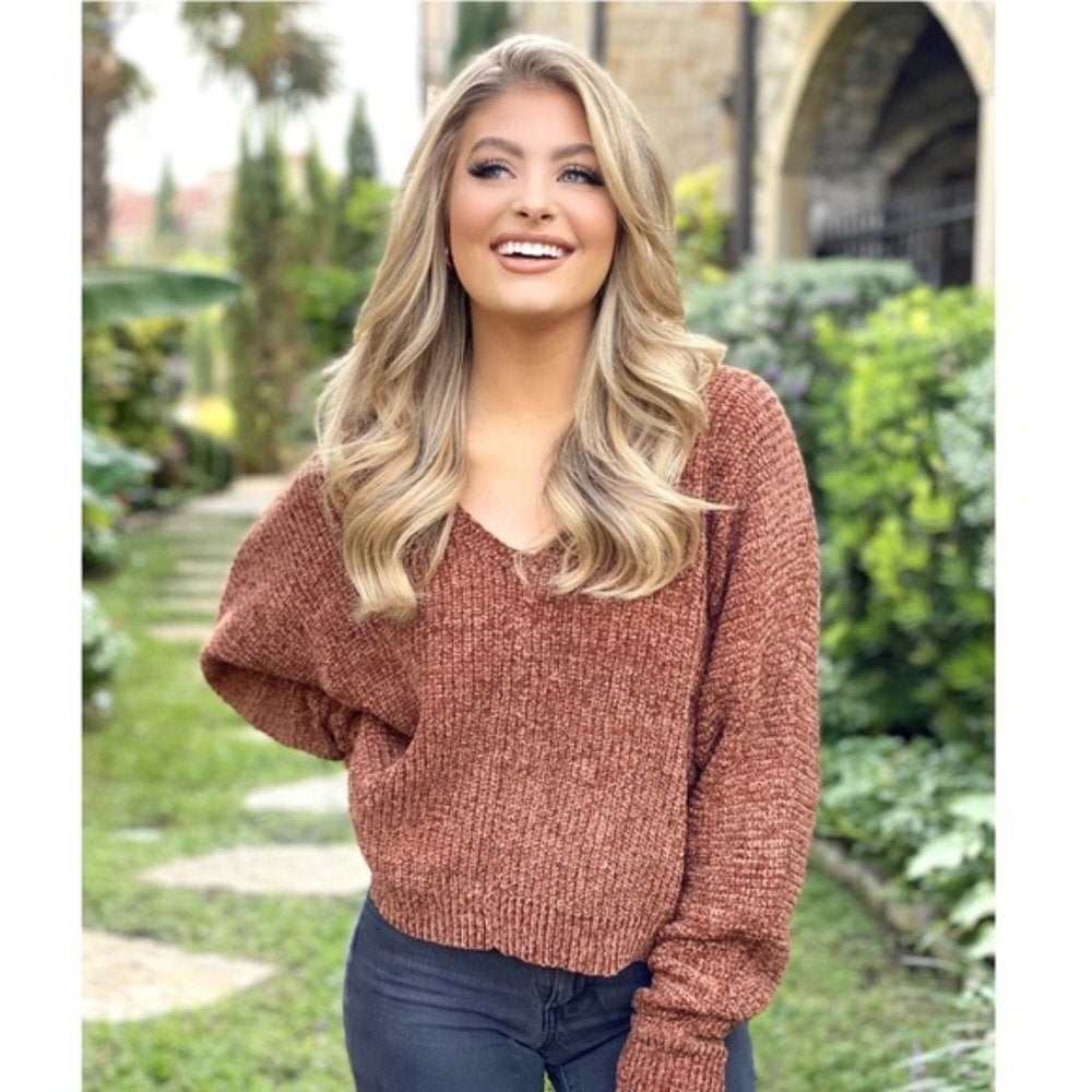 Hazelnut Chenille Sweater - Primrose Signature Boutique