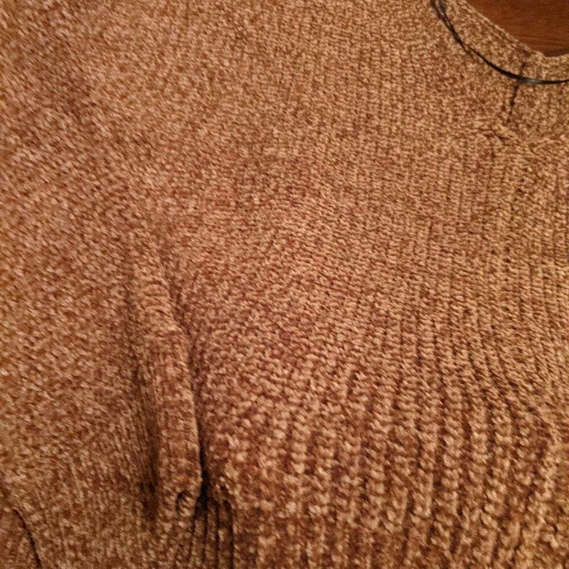 Haselnussfarbener Chenille-Pullover-zoom-