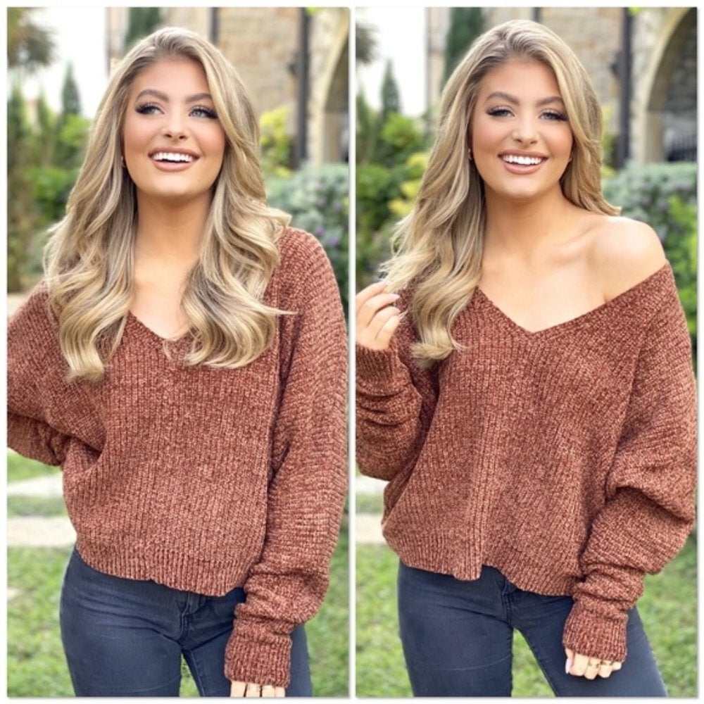 Hazelnut Chenille Sweater - Primrose Signature Boutique