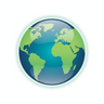 icon of the world  make it green and blue