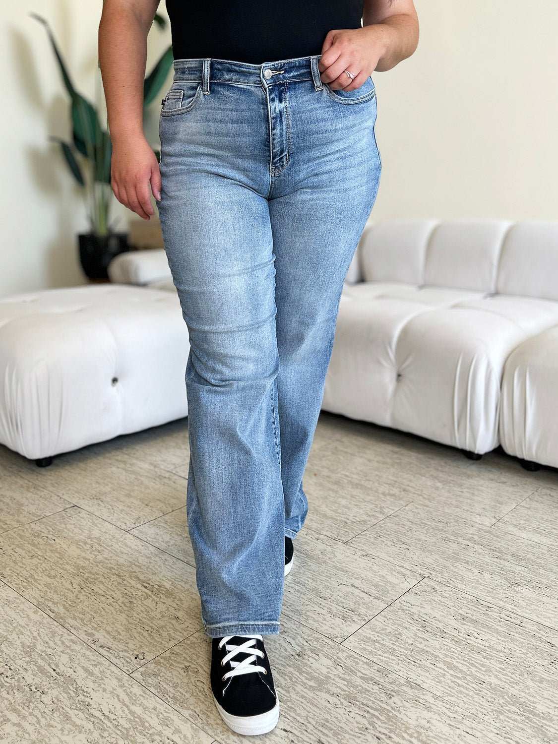 Judy Blue Full Size High Waist Straight Jeans - Primrose Signature Boutique