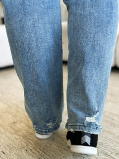 Judy Blue Full Size Mid Rise Distressed Straight Jeans - Primrose Signature Boutique
