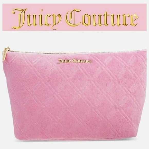 Juicy Couture – Make-up-/Schmuckbeutel aus rosa Samt-zoom-