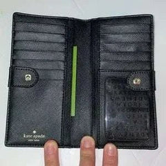 Kate Spade Black Glitter Stripe card/wallet holder - Primrose Signature Boutique