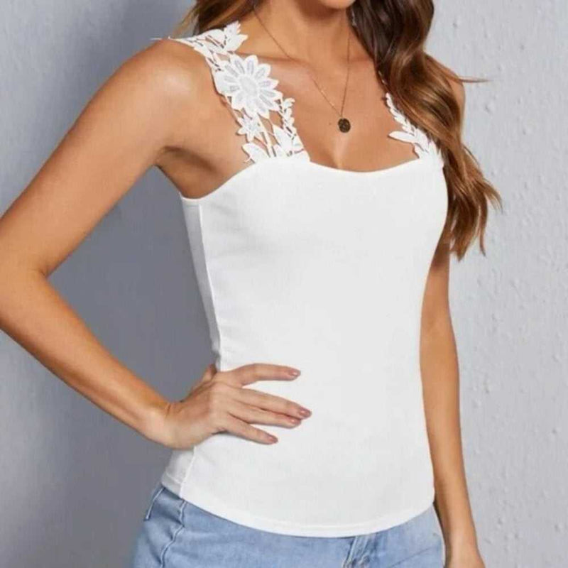 Lace Flower Design Cami Top-zoom-