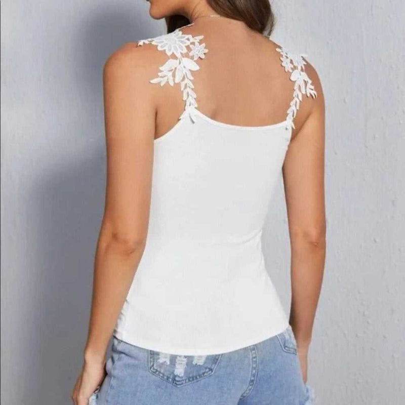 Lace Flower Design Cami Top-zoom-