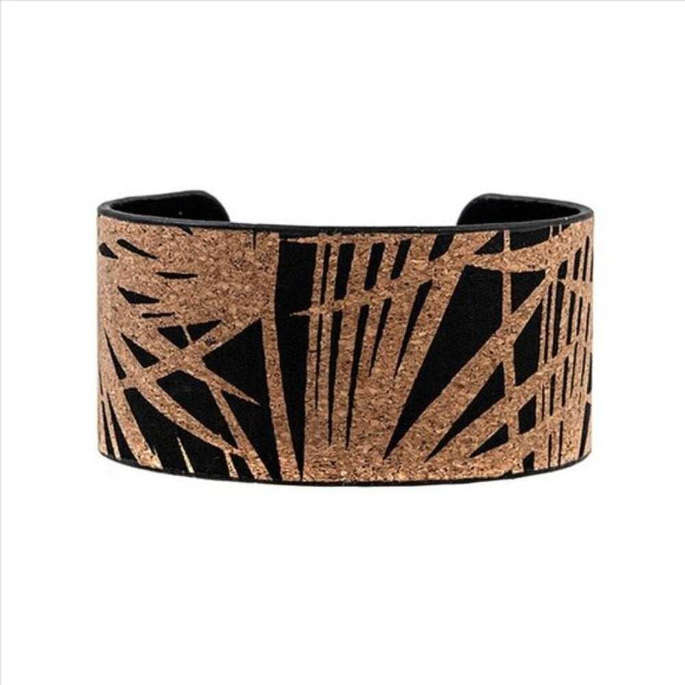 Leaf Print Accent Cuff Bracelet - Primrose Signature Boutique