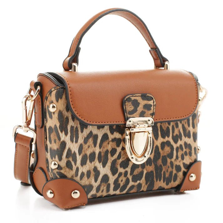 Leopard Color Block Crossbody Bag