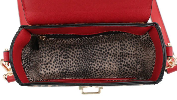 Leopard Color Block Crossbody Bag